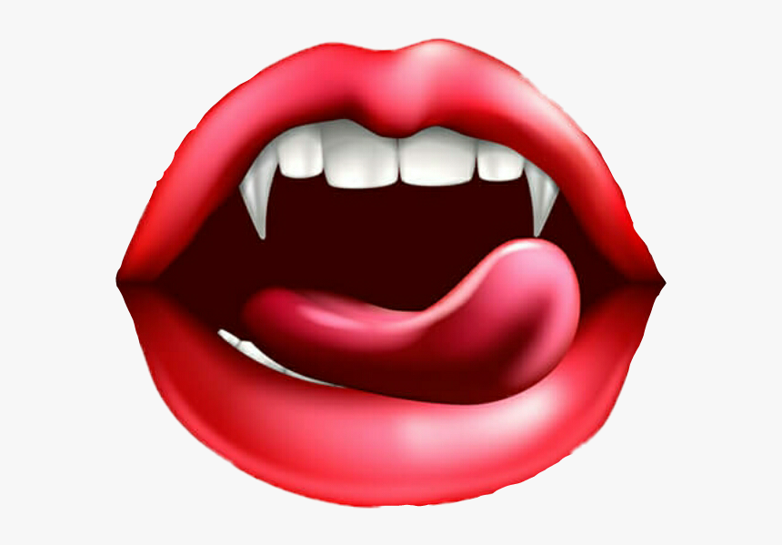 #vampire #teeth #lips #tongue #fangs - Dog 4 Pic 1 Word, HD Png Download