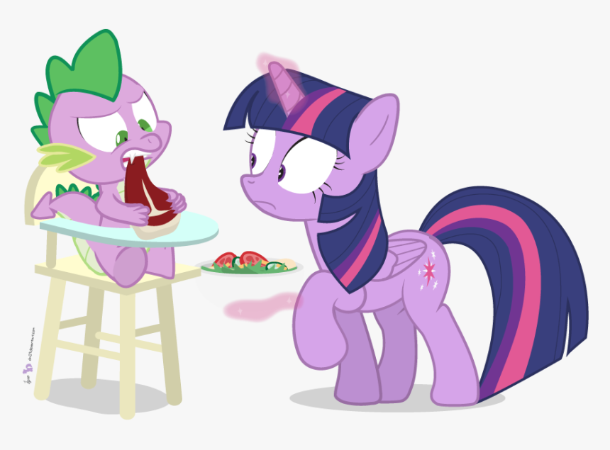 Spike, Steak, Transparent Background, Twilight Sparkle, - Twilight Alicorn, HD Png Download