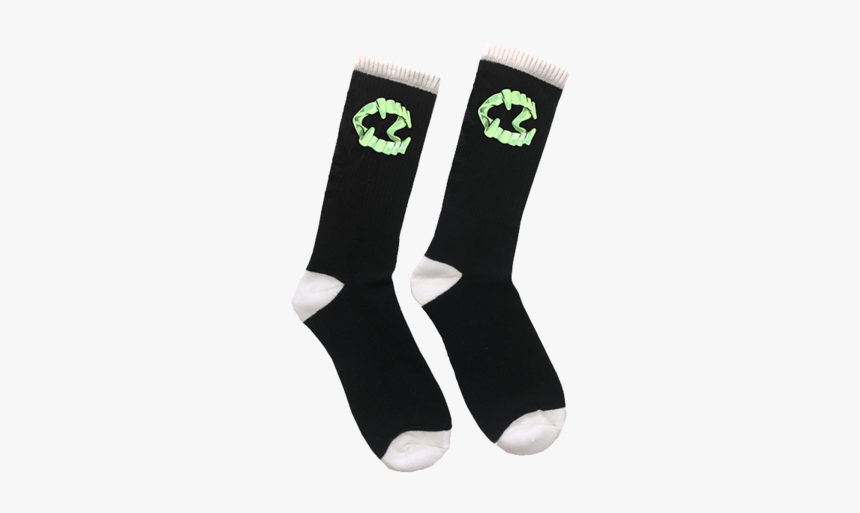 Fangs Black Crew Socks - Sock, HD Png Download