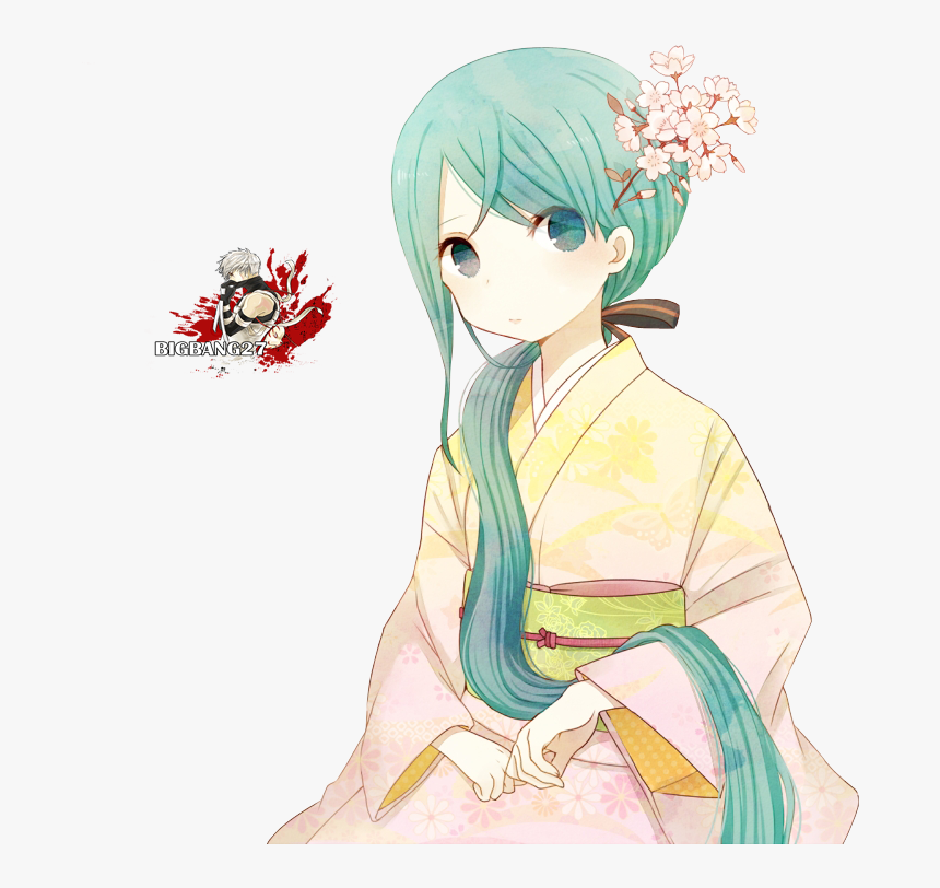 Hatsune Miku Kimono Render / Png By Bigbang27 - Miku Hatsune En Kimono, Transparent Png