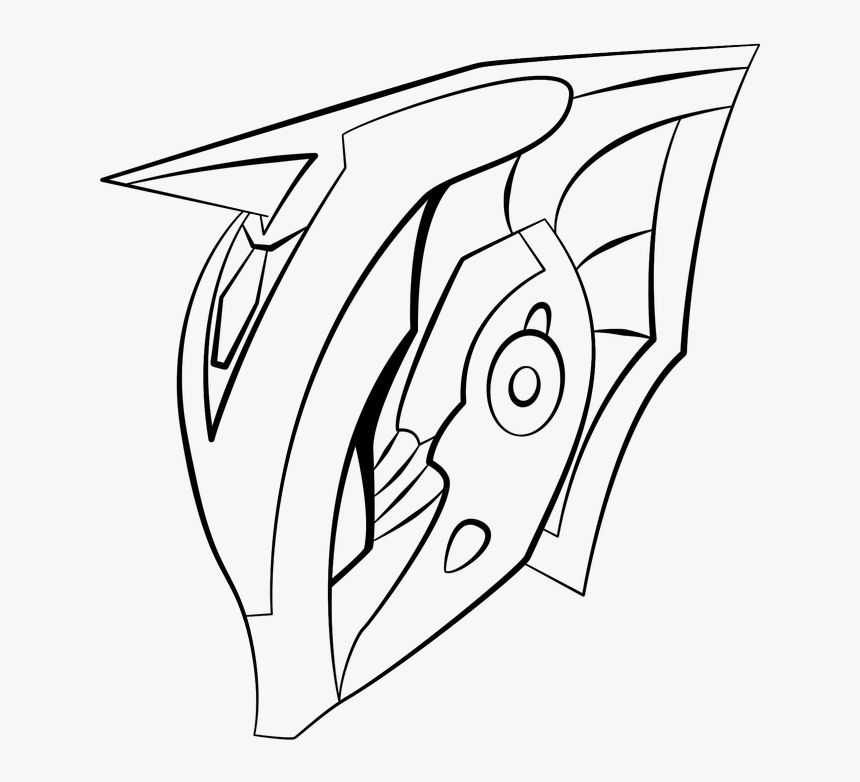 Helmet Lineart Black And White - Sketch, HD Png Download