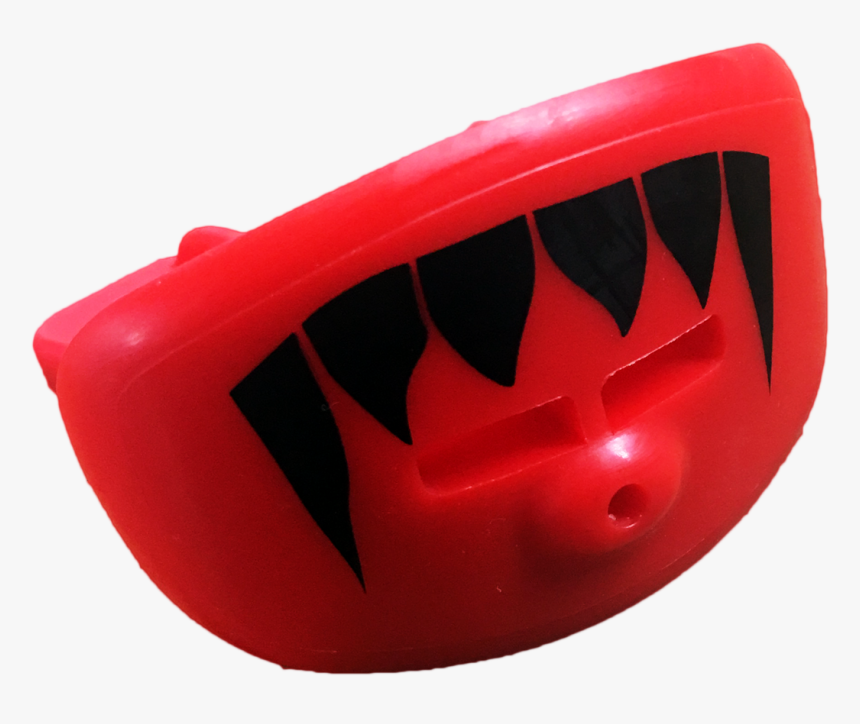 Red Lip Shield Mouth Guard With Black Fangs - Plastic, HD Png Download