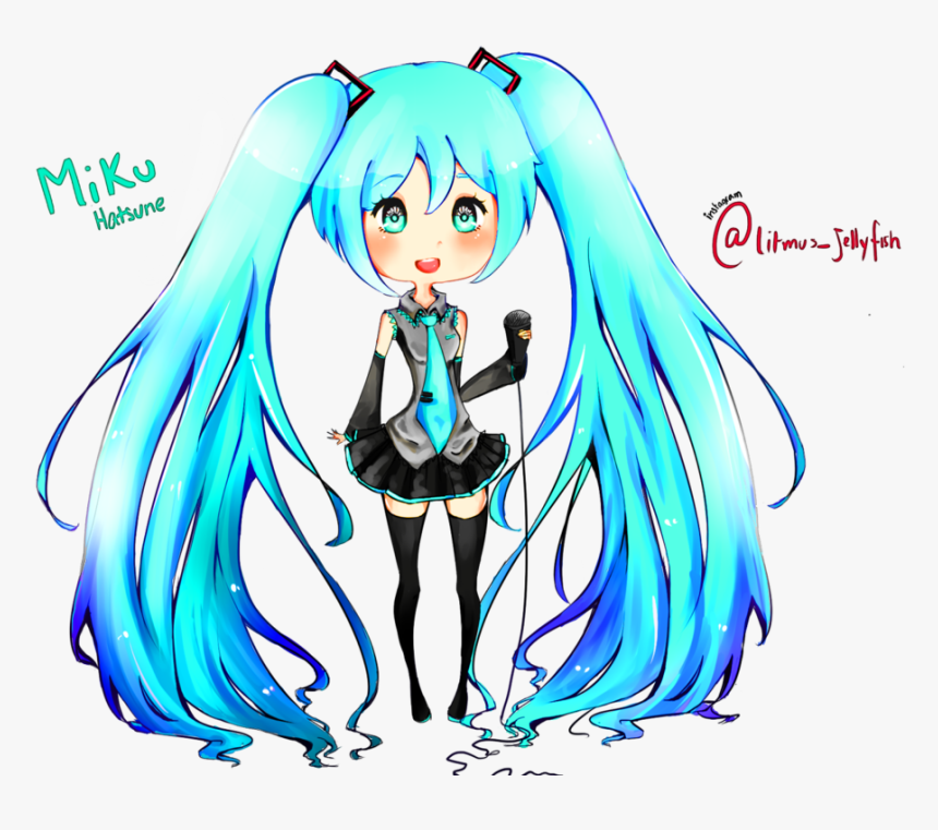 Miku Chibi By Litmus-jellyfish - Cartoon, HD Png Download