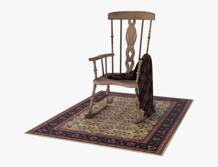 Chair, Rocker, Rug, Blanket, Drape, Old, Porch, Grandma - Throne, HD Png Download