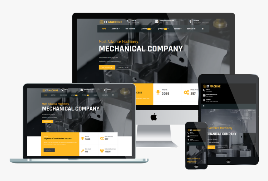 Et Machine Free Responsive Joomla Template - Free Joomla Templates 2019, HD Png Download