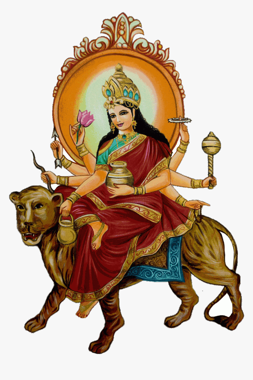 Durga Drawing Goddess Clip Freeuse - Goddess Kushmanda, HD Png Download
