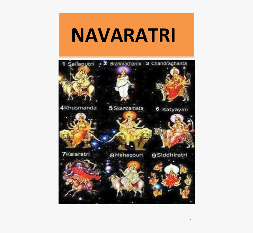 Transparent Navaratri Png - Navratri 9 Days Devi Names, Png Download