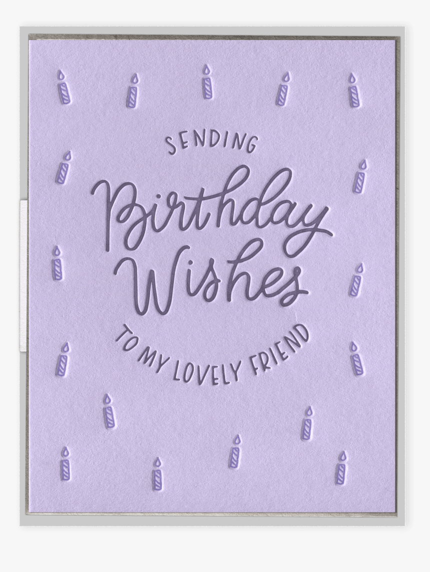 Lovely Birthday Wishes Letterpress Greeting Card - Construction Paper, HD Png Download