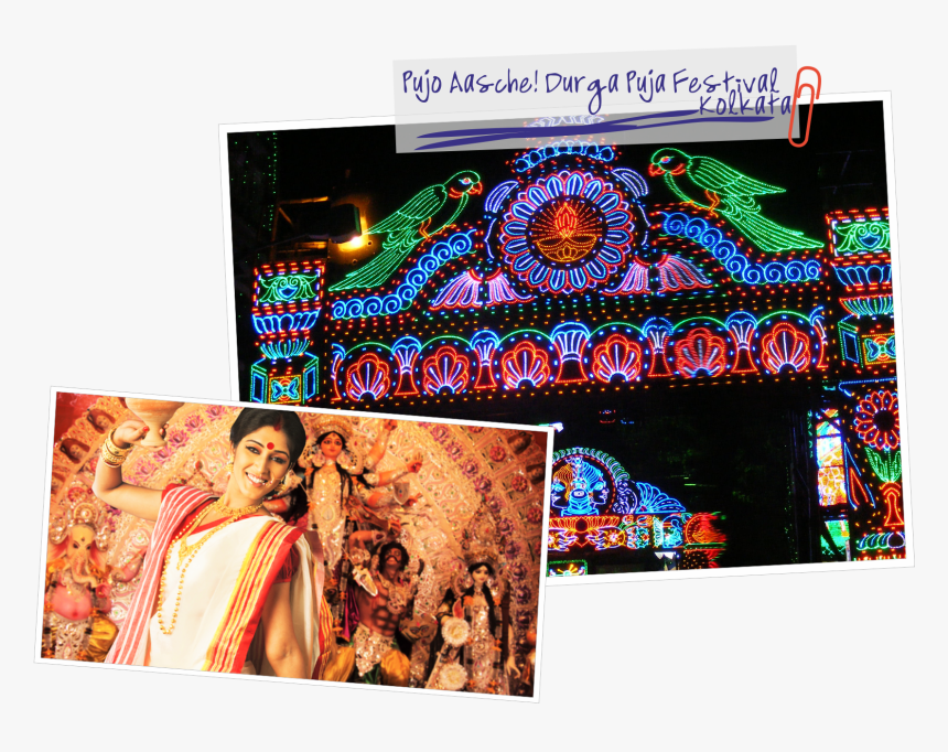 Kolkata Durga Puja Lighting, HD Png Download
