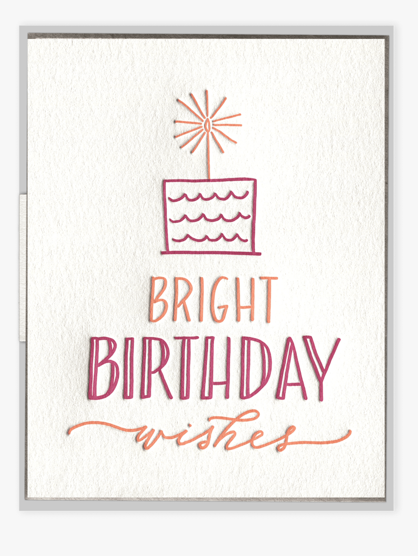 Bright Birthday Wishes Letterpress Greeting Card, HD Png Download