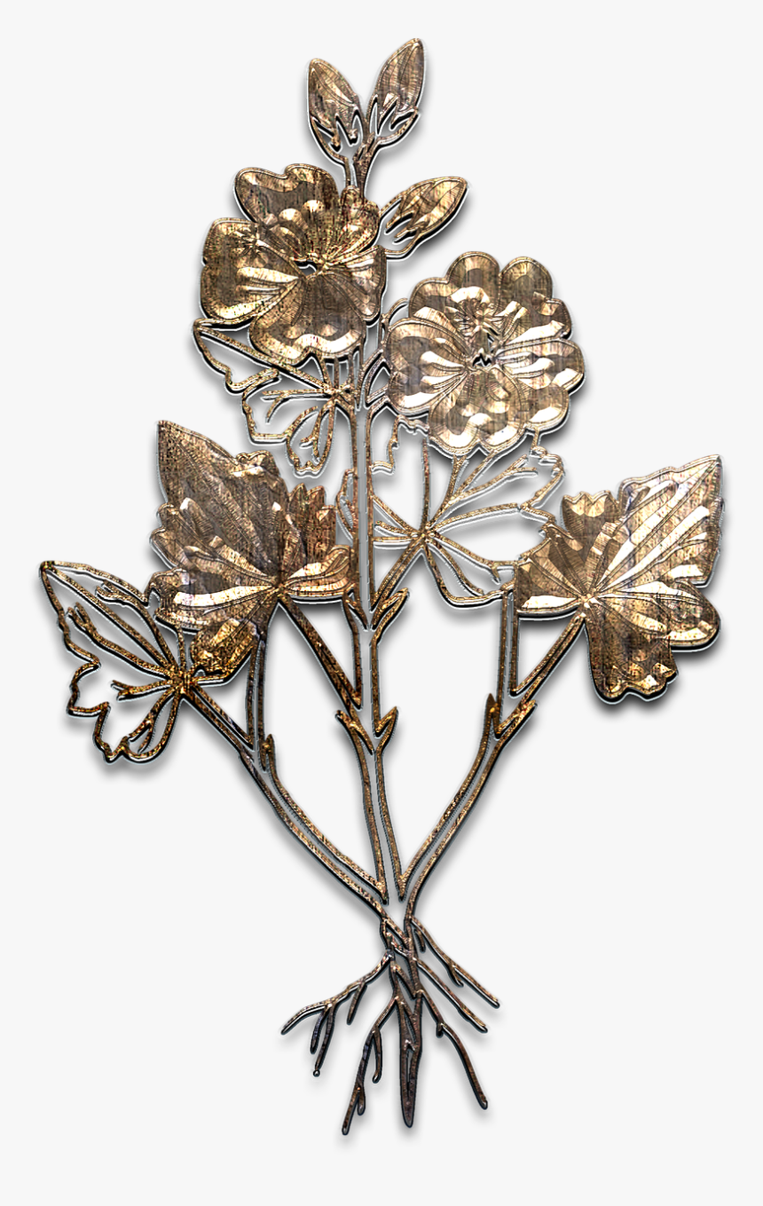 Flower Metal Aged Gold Free Picture - Brooch Textures Transparent Background, HD Png Download