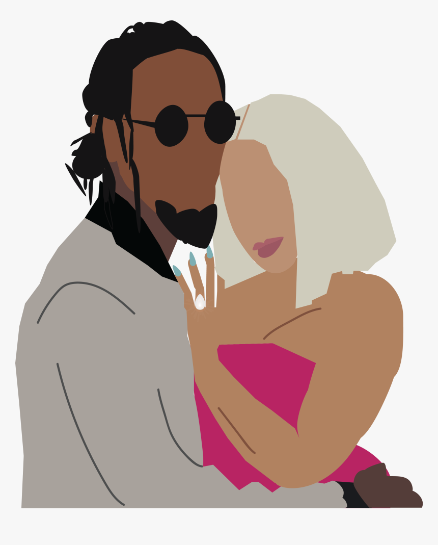 Cardi B And Offset Cartoon, HD Png Download