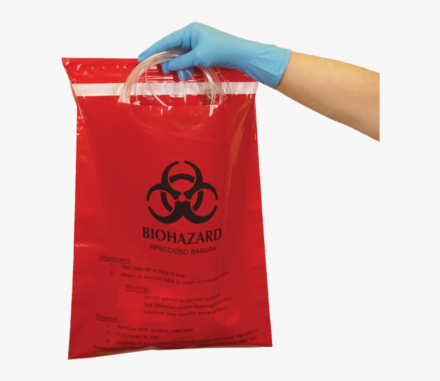 Red Biohazard Stick-on Bags, HD Png Download