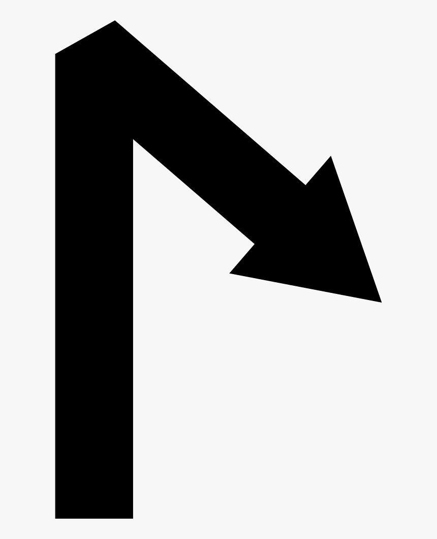 Arrow Straight Line Symbol With An Angle - Triangle, HD Png Download