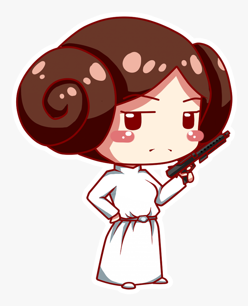 Leia Organa Chewbacca Han Solo Star Wars - Princesa Leia Star Wars Chibi, HD Png Download