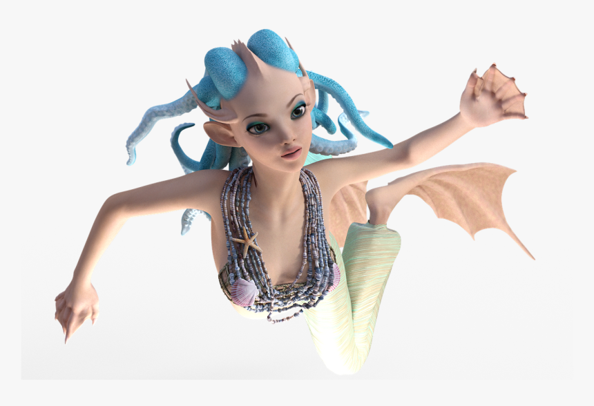 Tentacle, Fantasy, Mermaid, Fins, Fish Skin, Sea, Swim - Mermaid Tentacle Hair, HD Png Download