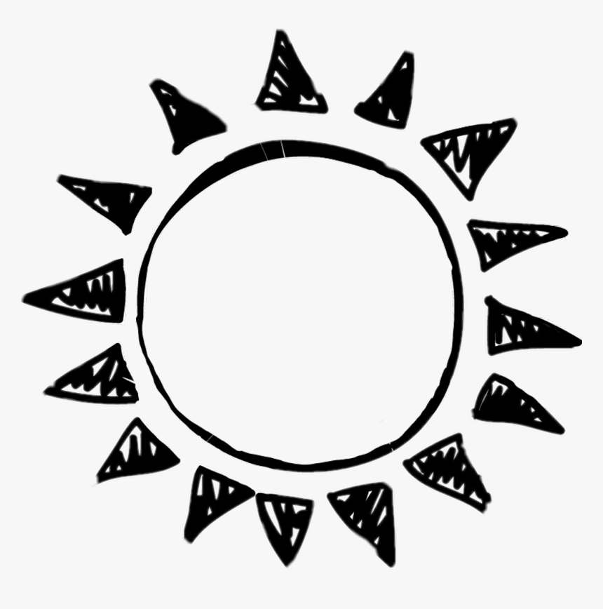 Sunemoji Emoji Draw Tumblrdraw - Sun Black And White, HD Png Download