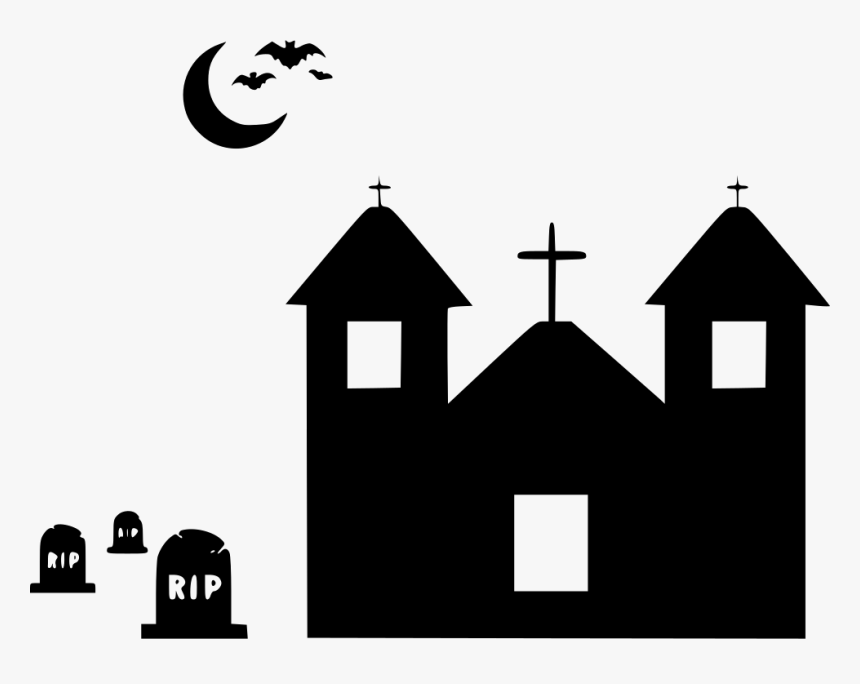 Graveyard Grave Haunted Home House Mansion Scary Spooky - Horror Icon Png, Transparent Png