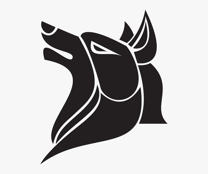 Gray Wolf Black Wolf Animal Track Clip Art - Wolf Vector Black Png, Transparent Png