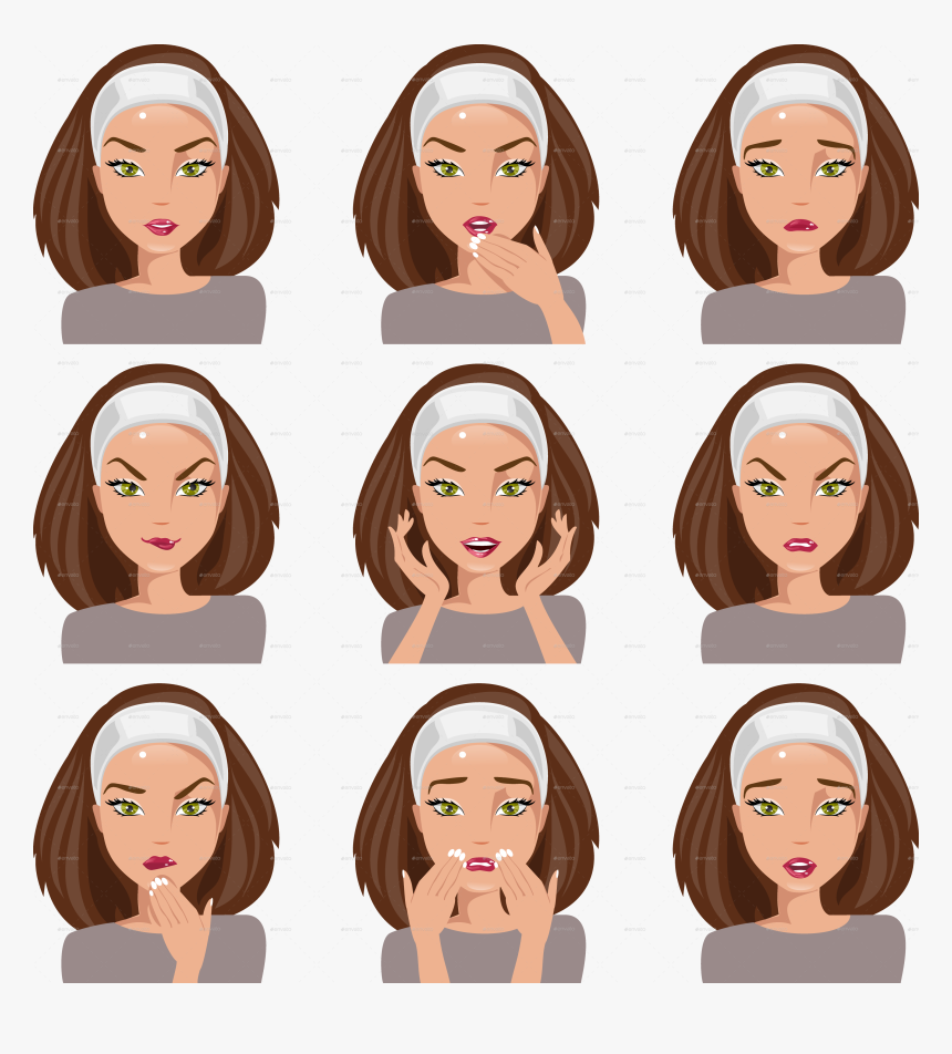 Transparent Emotions Png - Face Emotions For Women, Png Download