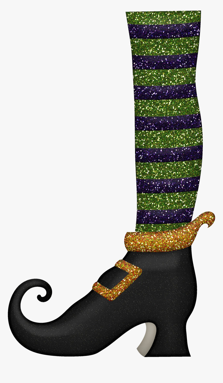 Shoe And Leg - Cartoon Witch Clip Art, HD Png Download
