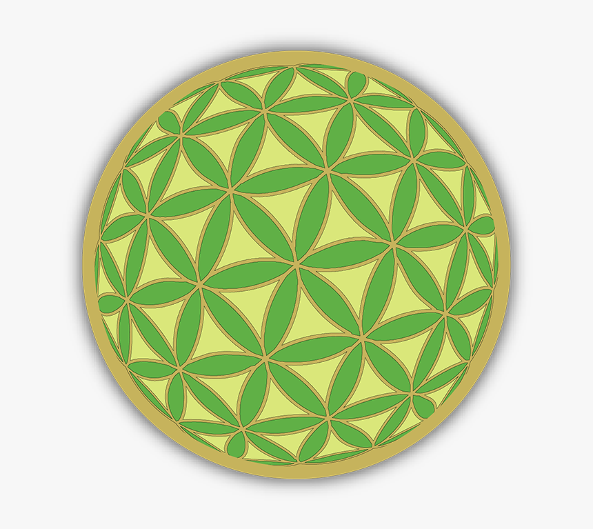 Flower Of Life Green And Gold Sacred Geometry - Green Flower Of Life, HD Png Download