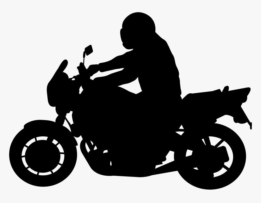 Vehicle,black And White,all Terrain Art,photography,stock - Biker Silhouette, HD Png Download