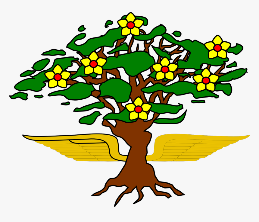 Tree With Flowers And Roots, HD Png Download