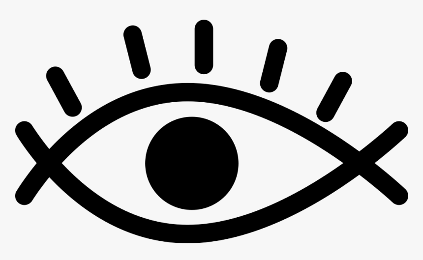 Eye Outline Variant With Lashes And Enlarged Pupil - Routines De Pensée Je Vois Je Pense Je Me Demande, HD Png Download