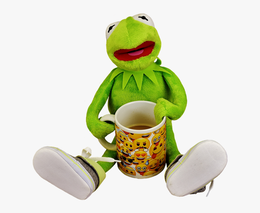 Kermit, Coffee Break, Frog, Work Funny, Cup, Coffee - Kermit The Frog, HD Png Download