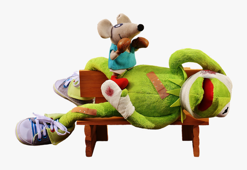 Kermit, Mouse, Stuffed Animal, Boxing Match, Injured - Kermit, HD Png Download