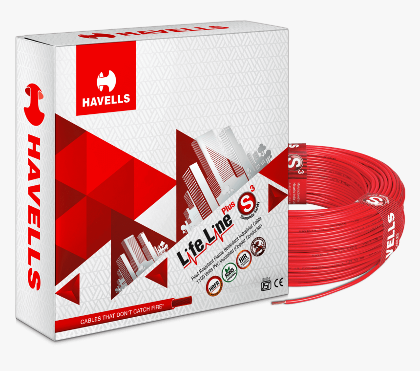 Life Line Plus S3 Hrfr Cables - Havells Wire, HD Png Download