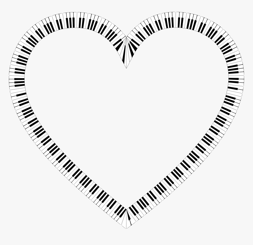 Piano Keys Heart Clip Arts - Heart Shaped Piano Keys, HD Png Download
