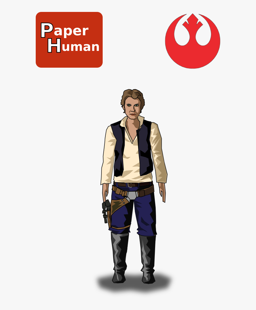 Paperhuman Han Solo - Cartoon, HD Png Download