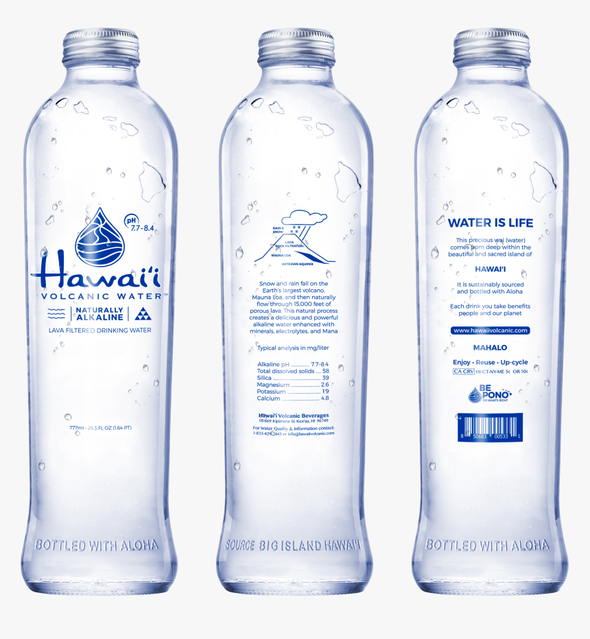 Hawaii Water Glass Bottle, HD Png Download