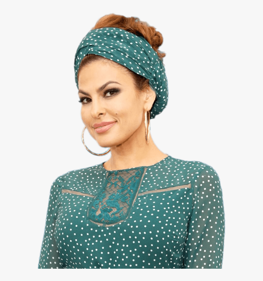 Eva Mendes Green Polka Dot Outfit - Eva Mendes, HD Png Download