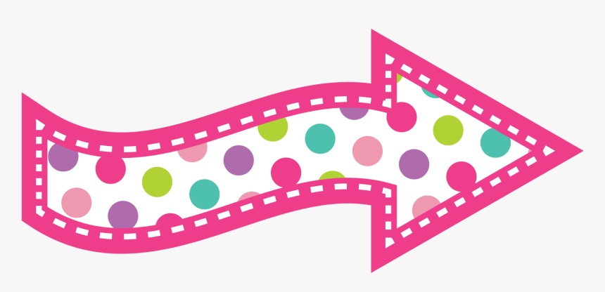 Work Is In School And What They Think They Might Need - Pink Polka Dot Arrow, HD Png Download