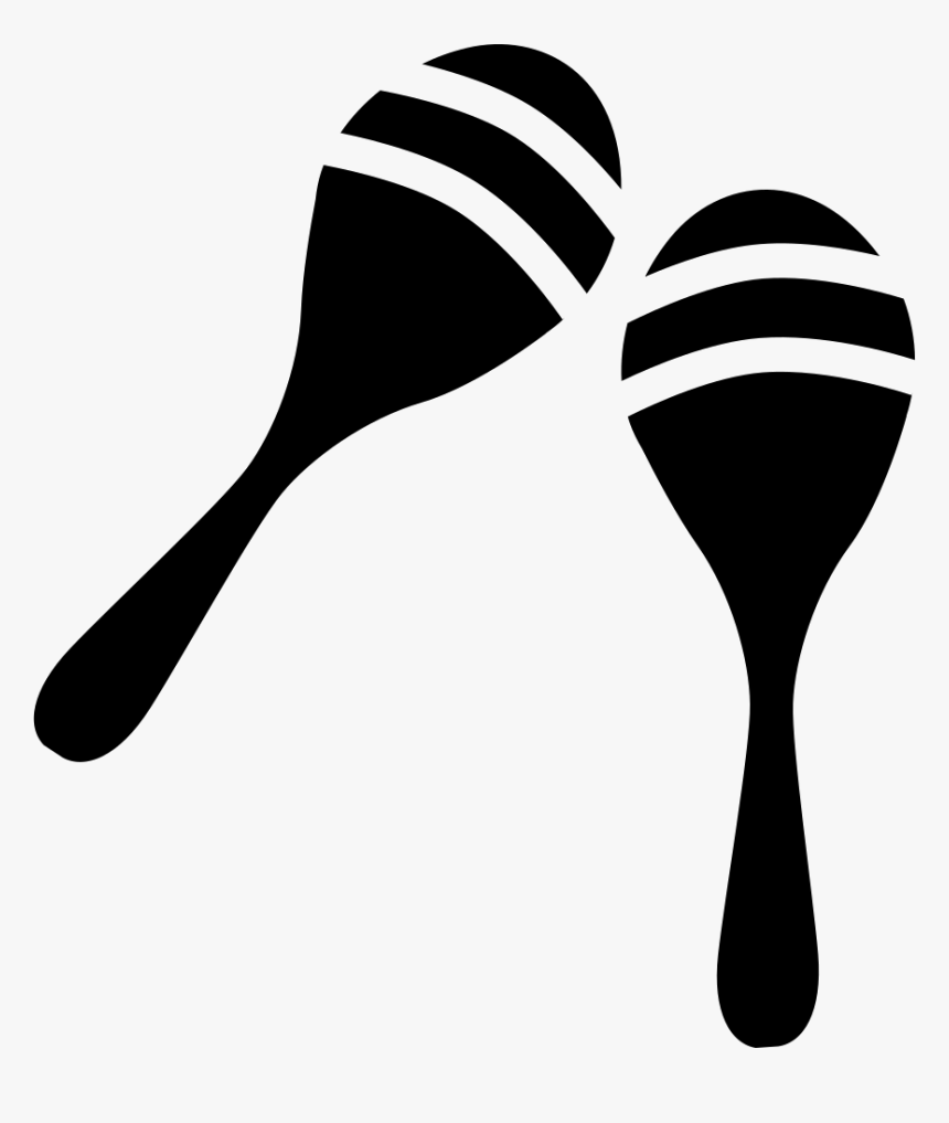 Small Maracas With White Line Design - Maracas Silhouette Png, Transparent Png