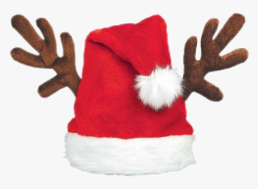 Santa Hat With Reindeer Antlers , Png Download, Transparent Png