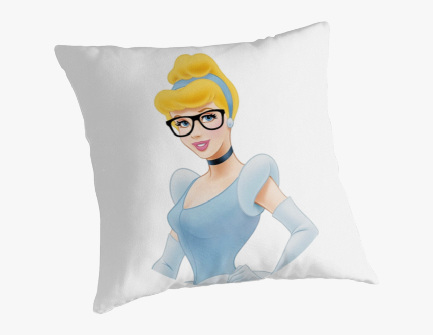 Cinderella Wearing Glasses Retro Disney Art Nerd Glasses - Cushion, HD Png Download