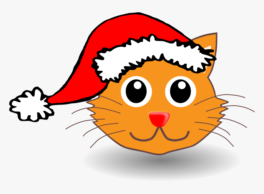 Cat In The Hat Hd Photo Clipart - Christmas Cat Clipart, HD Png Download