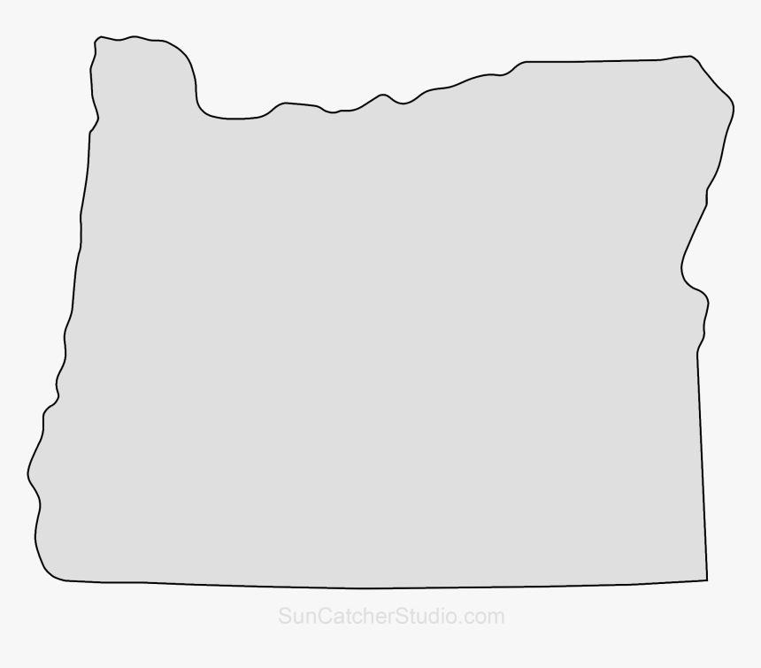 Oregon Map Outline Png Shape State Stencil Clip Art - Oregon Map Vector Shape, Transparent Png