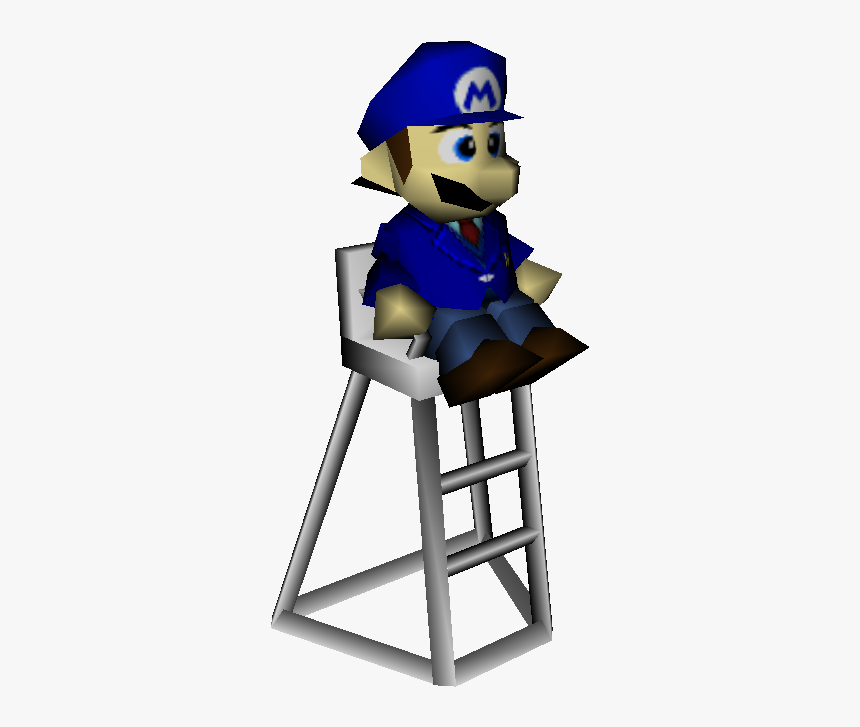 Blue Tennis Referee Mario - Mario Tennis 64 Blue Mario, HD Png Download
