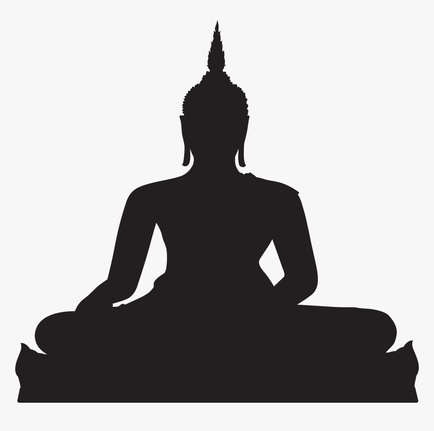 Black Buddha Silhouette Png Clip Art, Transparent Png