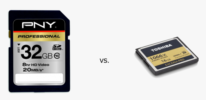 Cf Memory Card Vs Sd, HD Png Download