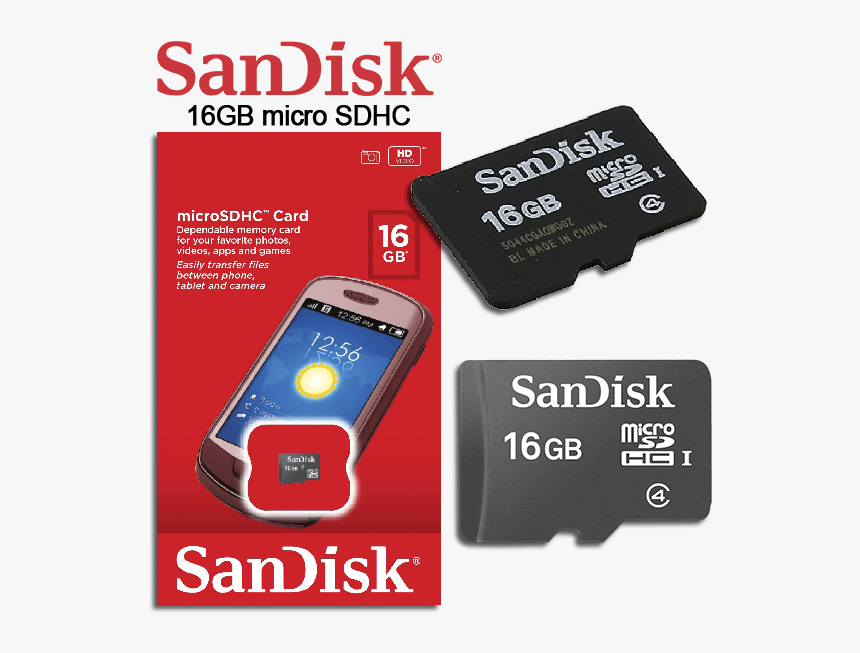 Sandisk 16gb Memory Card, HD Png Download