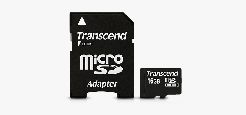 16gb Microsd Transcend Sd Adapter - Micro Sd, HD Png Download