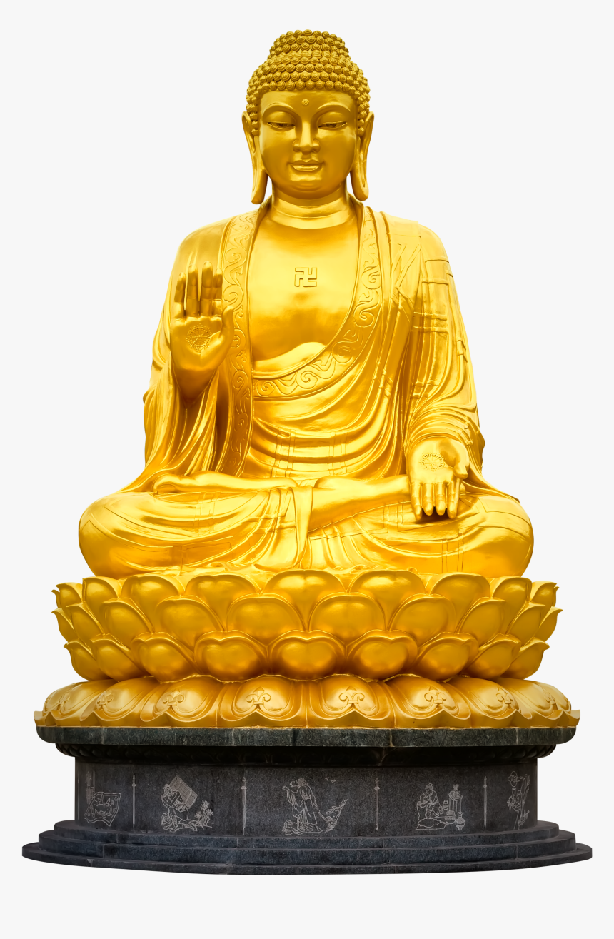 Bronze-sculpture - Gautam Buddha Golden Statue, HD Png Download
