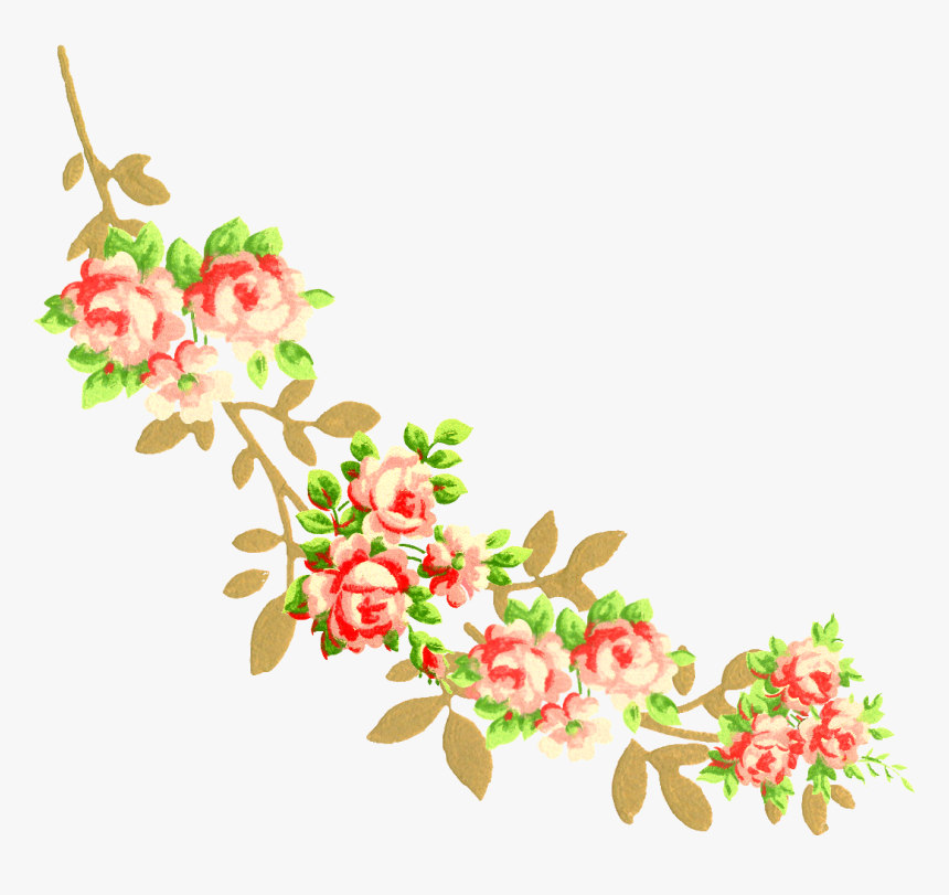 The Second Digital Corner Clip Art Is A Lovely Flower - Flowers Design Png Hd, Transparent Png