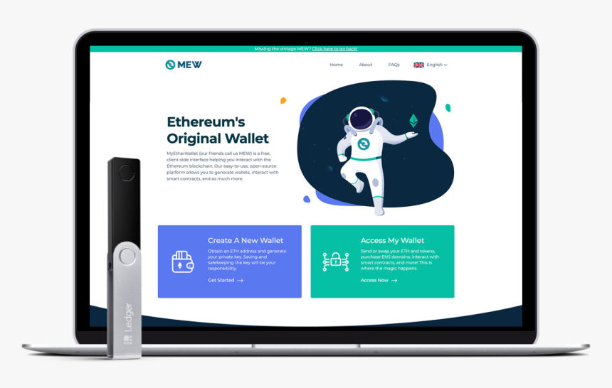 Mew Ethereum S Original Wallet - Myetherwallet Homepage, HD Png Download